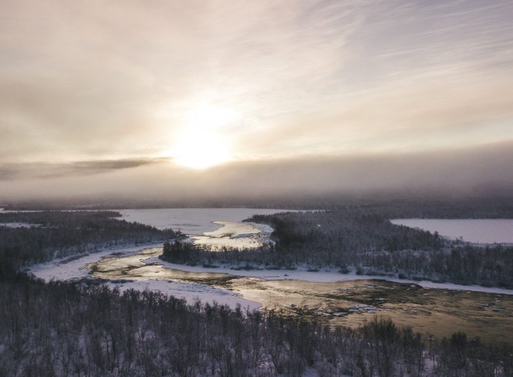 Aerial photo of Torne river, Tornion joki