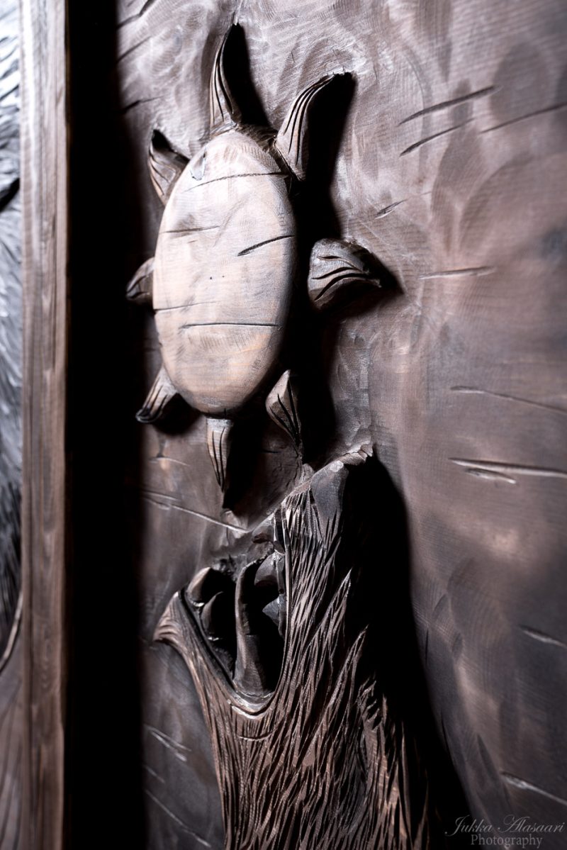 viking furniture details fenrir wolf puustikki