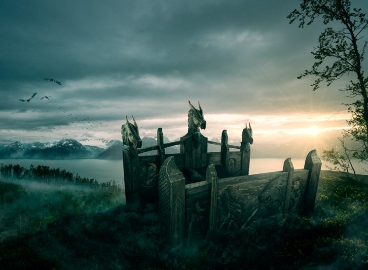 viking bed furniture in epic landscape puustikki